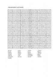 English Worksheet: Crossword: Languages