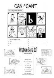 English Worksheet: Can / Cant