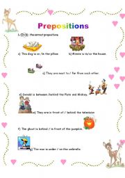 English worksheet: prepositions 