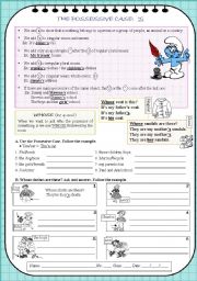 English Worksheet: THE POSSESSSIVE CASE