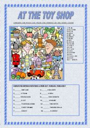 English Worksheet: AT THE TOY SHOP