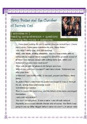 English Worksheet: Haary Potter and the Chamber of secrets (12 pages)