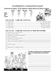 English Worksheet: comparative and superlative forms