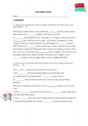 English worksheet: Final Written Exam