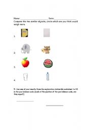 English worksheet: estimating