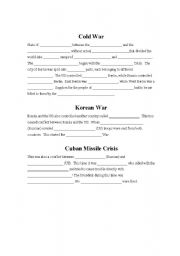 English Worksheet: Cold War Notes