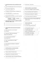 English Worksheet: Reported Speech and question tags