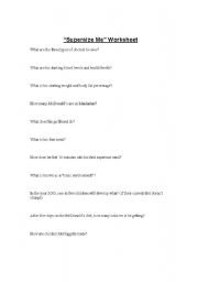 English worksheet: Supersize Me Worksheet