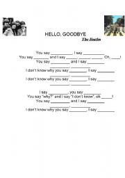 English Worksheet: Hello, Goodbye / Beatles