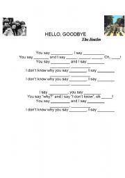 English worksheet: Hello, Goodbye / Beatles