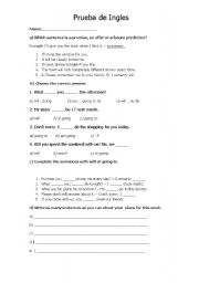 English Worksheet: going to
