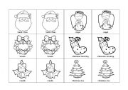 English Worksheet: Christmas memory game