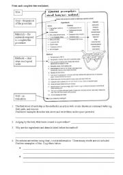 English Worksheet: Procedure worksheet - recipe