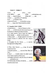 English Worksheet: PAST BE