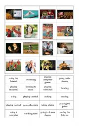 Memory game - hobby - activities - actions