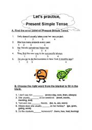 English worksheet: Lets Practice Present Simple Tense