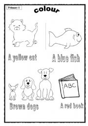 English Worksheet: colour these pictures