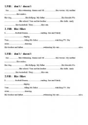 English Worksheet: Grammar exercises present simple