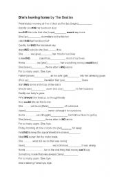 English worksheet: Shes leaving home by The Beatles