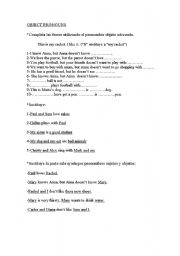 English worksheet: Object Pronouns