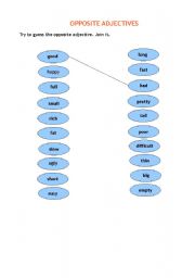 English worksheet: Oppositive adjectives activity