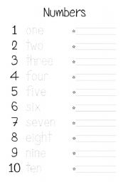 English Worksheet: Numbers