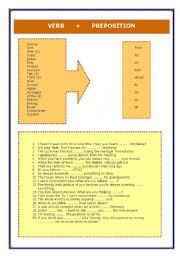 English Worksheet: Verb+preposition