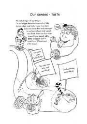 English Worksheet: The Five Senses - Taste