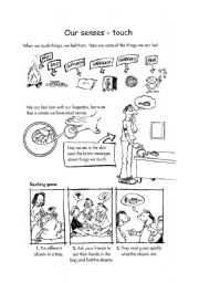 English Worksheet: The Five Senses - touch