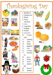 English Worksheet: Thanksgiving day