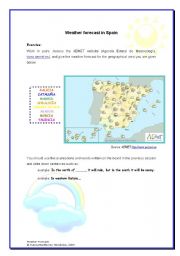 English Worksheet: Weather forecast, making predictions