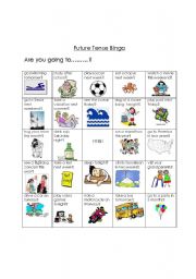 English Worksheet: Future Tense Bingo