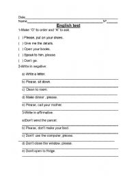 English Worksheet: Imperative