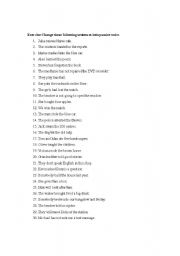 English Worksheet: passive voice exercises