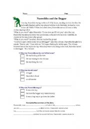 English worksheet: simple reading and guided summary 1