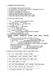 English worksheet: grammar revision  pre entermediate
