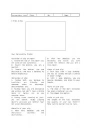 English Worksheet: Personality Test
