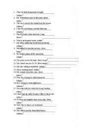 English worksheet: wh qestion