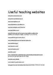 English worksheet: Useful websites