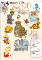 English Worksheet: Teddy Bears Life (1/2) Daily routine and Hobbies