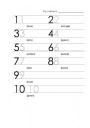 English worksheet: 1-10 numbers