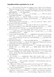 English Worksheet: Time prepositions