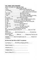 English Worksheet: simple past tense