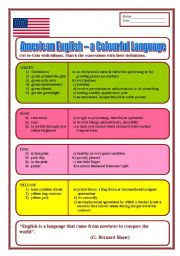 English Worksheet: Briish and American English