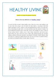 English Worksheet: Healthy living