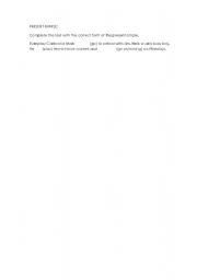 English Worksheet: present simple exercise