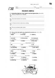 English worksheet: Quiz on Present Simple and Present Continuous (very short and simple) 