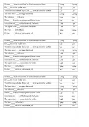 English Worksheet: lie and lay