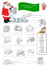 English Worksheet: Dear Santa...
