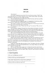 English worksheet: READING WORKSHEET